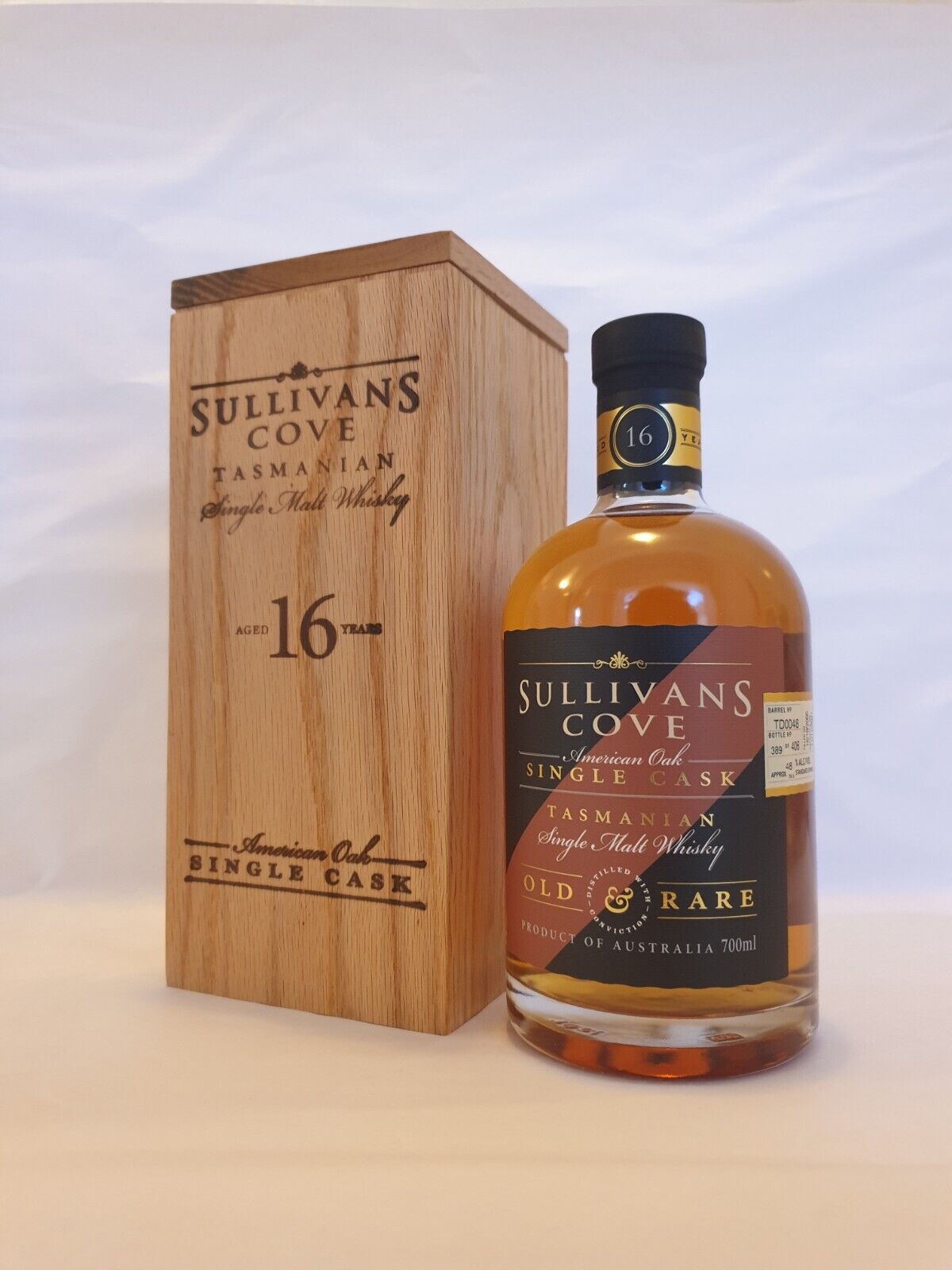 Sullivans Cove Single Cask American Oak 16yo Old Rare Single Malt Whisky TD0048